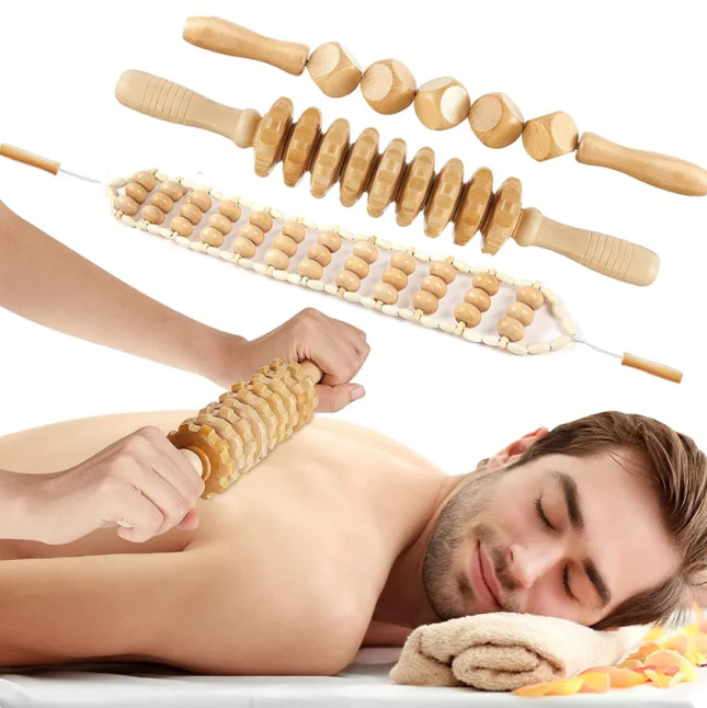 Wooden Anti-Cellulite Hand Massage Roller Set (Multiple Options) Mimarta