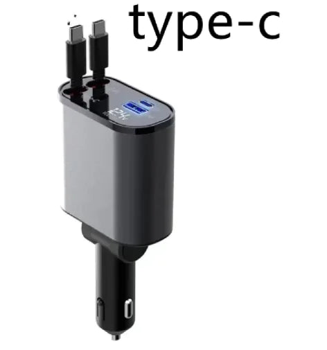 Metal Car Charger 100W Super Fast Charging Car Cigarette Lighter USB-C Adapter Rieworkes