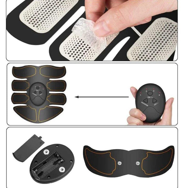 EMS Abdominal Muscle Toning Trainer ABS Stimulator Toner Fitness Binder Gym Belt Rieworkes