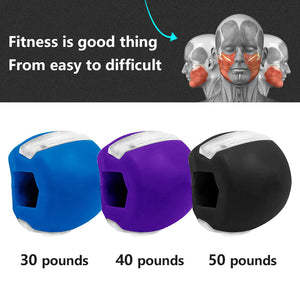 3PCS Jawline Exerciser Mouth Exercise Fitness Ball Neck Face Jaw Trainer Toning Rieworkes