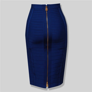 Sexy Solid Color Zipper Bodycon Dress Mimarta