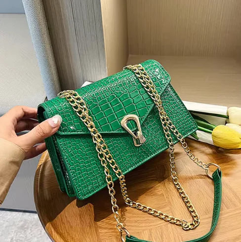 Luxury Chain Detail PU Leather Messenger Bag Rieworkes