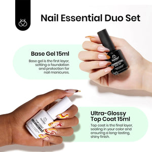Beetles Gel Base and Top Coat,2 Pcs 15ml Upgrade Super Shiny Gel Top Coat and Base Coat Set,Glossy and Long-Lasting Gel Polish,Soak Off Nail Lamp Foundation Combination Gel Polish Base and Top Coat Rieworkes