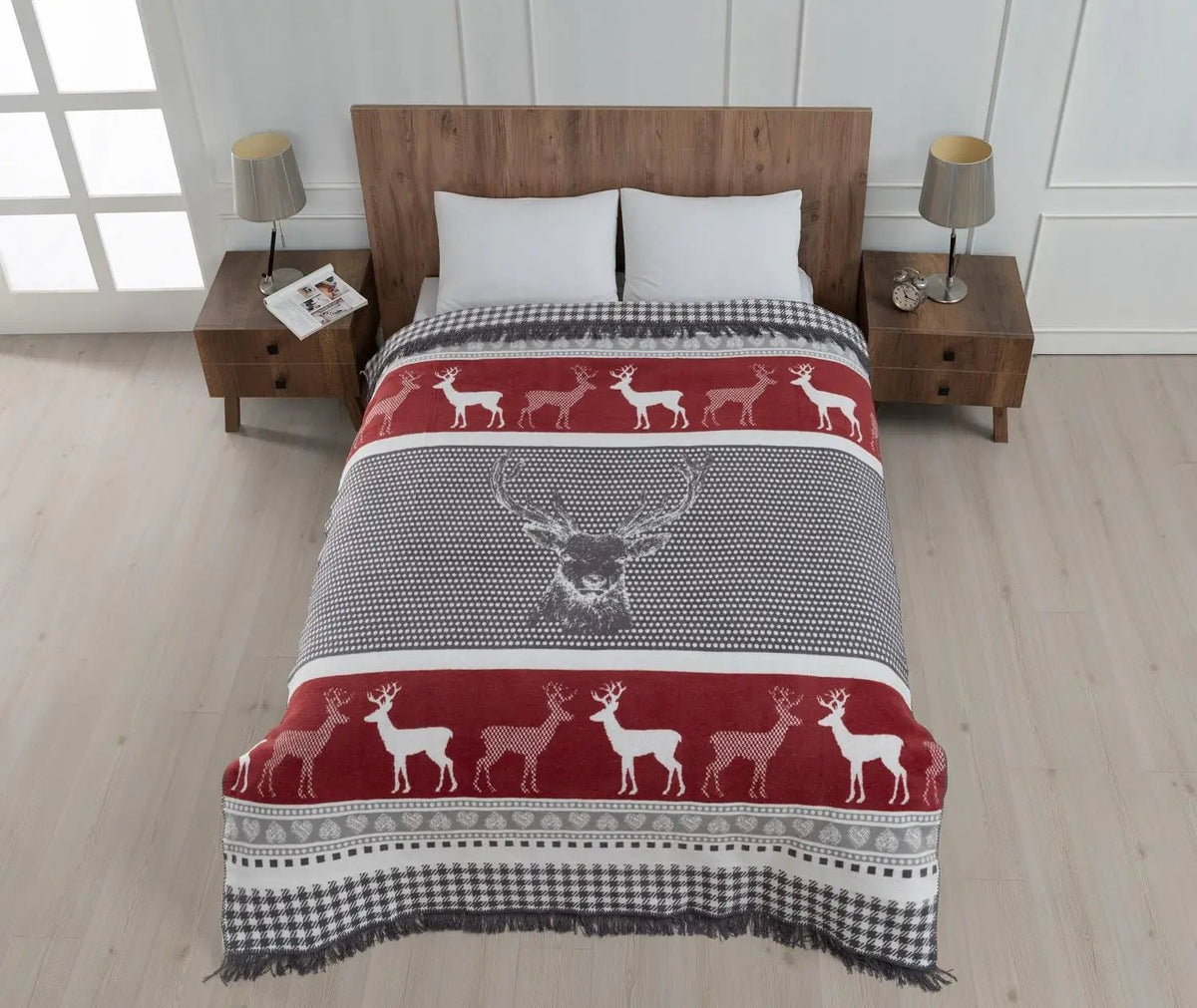 Aksu Double Cotton Blanket 180x220 Peaceful - Rieworkes