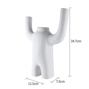 Creative Ceramic Robot Vase Modern Decor Home Desktop Small Robot Upright Dried Flower Vase Living Room Decoration Accessories Rieworkes