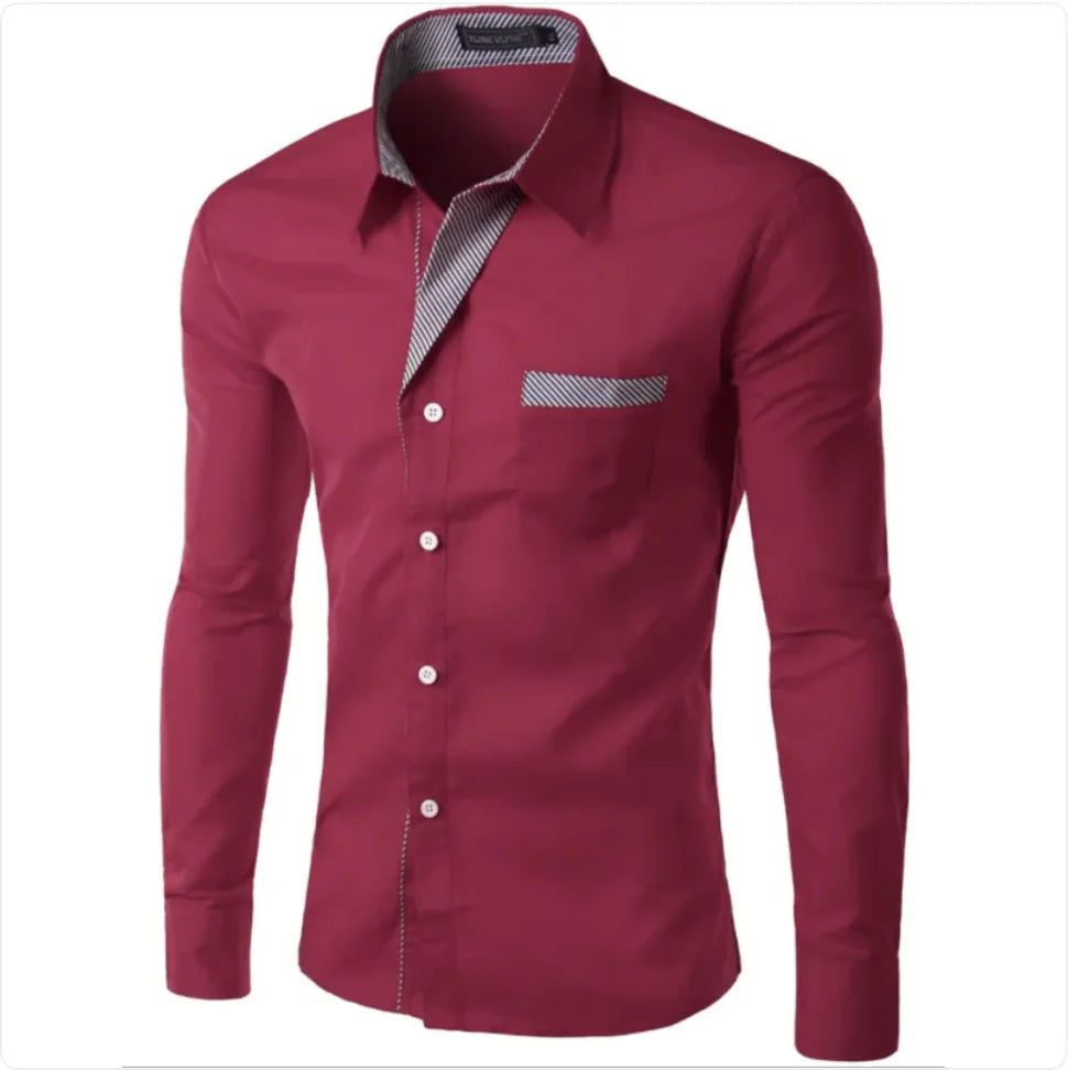 European And American Simple Men's Long Sleeve Shirt Rieworkes
