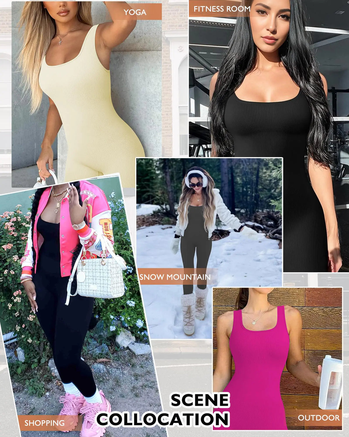 AURUZA Jumpsuit for Women Workout Seamless Jumpsuits Yoga Ribbed One Piece Tank Tops Rompers Sleeveless Exercise Jumpsuits Pink Small Rieworkes