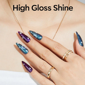 Modelones Chameleon Blue Gel Nail Polish, 15ML Shimmer Blue Gel Polish Glitter Sparkle Gel Nail Soak Off Led Summer Nail Gel Polish for Women Girl DIY Nail Art Gift A23-Dark Purple to Blue Rieworkes