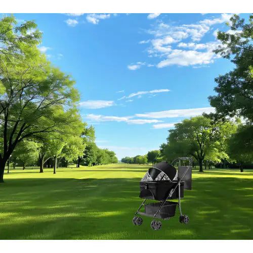 2 In 1 Folding Dog Stroller, Pet Folding Stroller, 4 Wheels Dog Cat Puppy Stroller W  Removable Travel Carrier For Small  Medium Pet, Waterproof Pad, Car Seat, Sun Shade, Xmas Christmas Gift Rieworkes