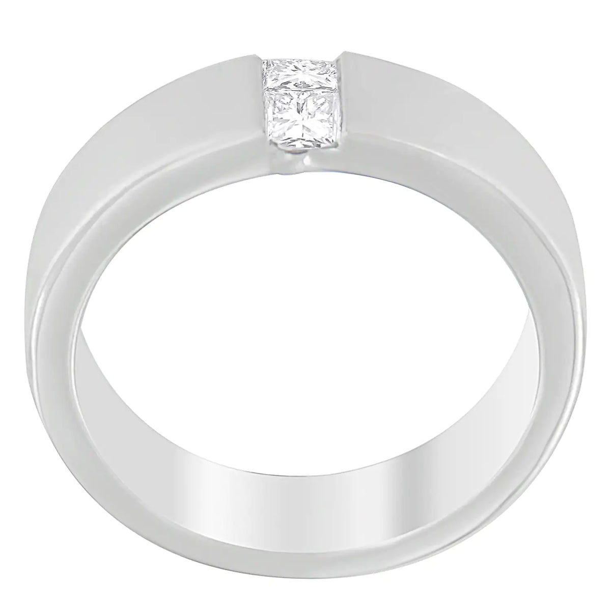 Men's 14K White Gold 1/4 ct.TDW Diamond Channel Band Ring (G-H, VS1-VS2) Rieworkes