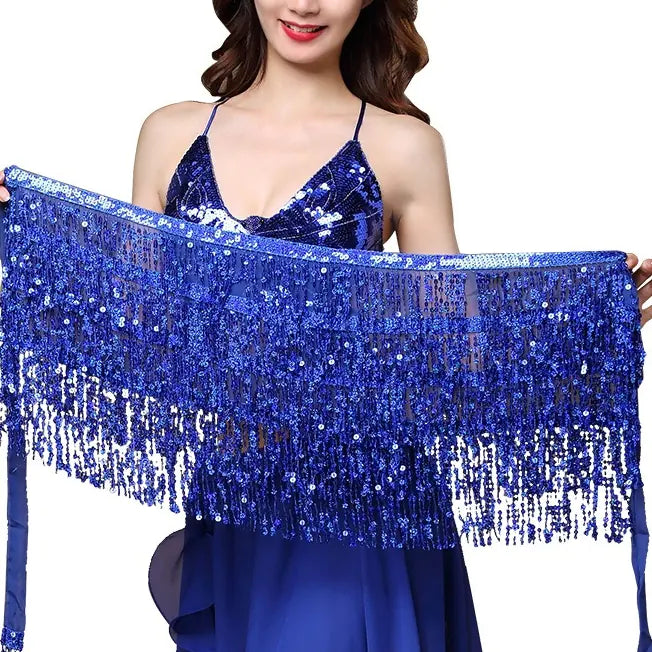 Four-Layer Fringed Waist Scarf for Belly Dance Costume Mimarta
