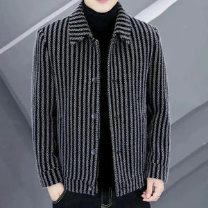 Arctic Stripes Men’s Woolen Coat - Rieworkes
