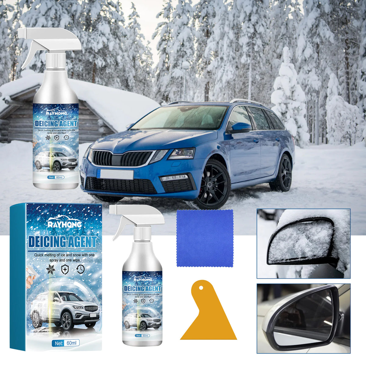 Winter Car Glass Ice &amp; Snow Melting Agent Mimarta