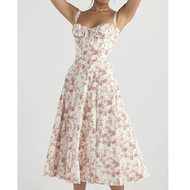 Elegant Floral Sleeveless Maxi Dress Rieworkes