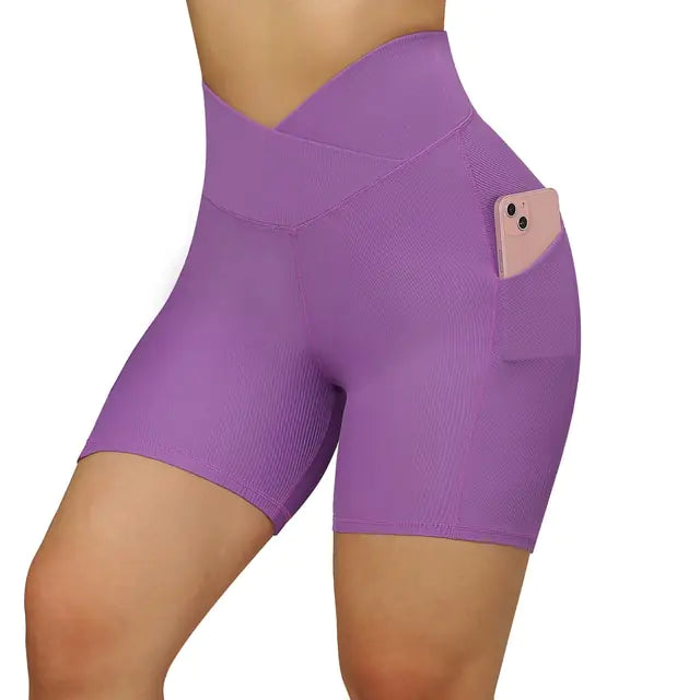 Sports Shorts Women High Waist Workout Seamless Fitness Yoga Shorts Rieworkes