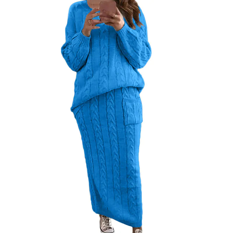 Autumn Winter Women's Fashion Sweater Dress Set Mimarta