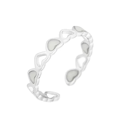 Personalized Glow-in-the-Dark Heart Adjustable Ring Mimarta