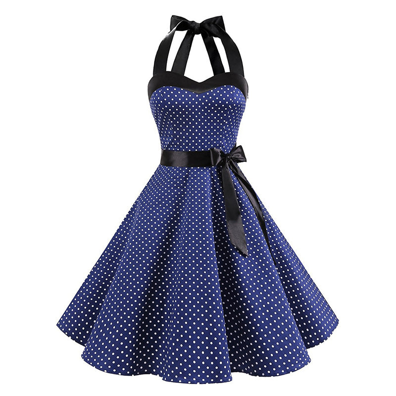 Vintage Polka Dot Strapless Maxi Dress for Women Mimarta