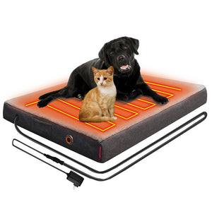 mocobd Upgraded Heated Dog Bed with Enlarged Heating Area Orthopedic Dog Bed with Memory Foam Heated Pet Bed & Removable Waterproof Cover for Medium Large Jumbo Dogs/M Mimarta