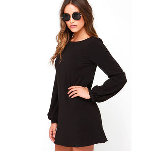 Sexy Long Sleeve Dress - Loose Fit Fashion Mini Dress Mimarta