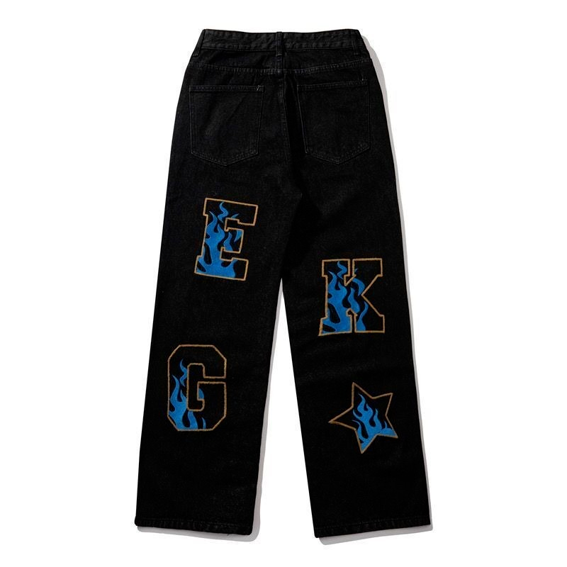 Retro American Hip-Hop Wide Leg Jeans for Men Mimarta