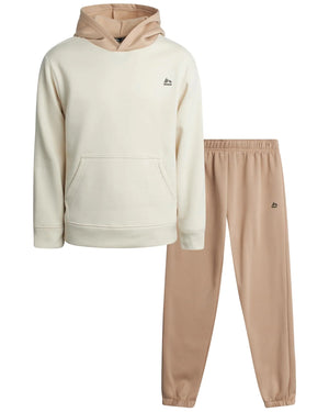 RBX Boys Active Sweatsuit Set - 2 Piece Performance Fleece Pullover Hoodie Sweatshirt and Jogger Sweatpants (Sizes: 2T-12) Size 3T Bone Heather Mimarta