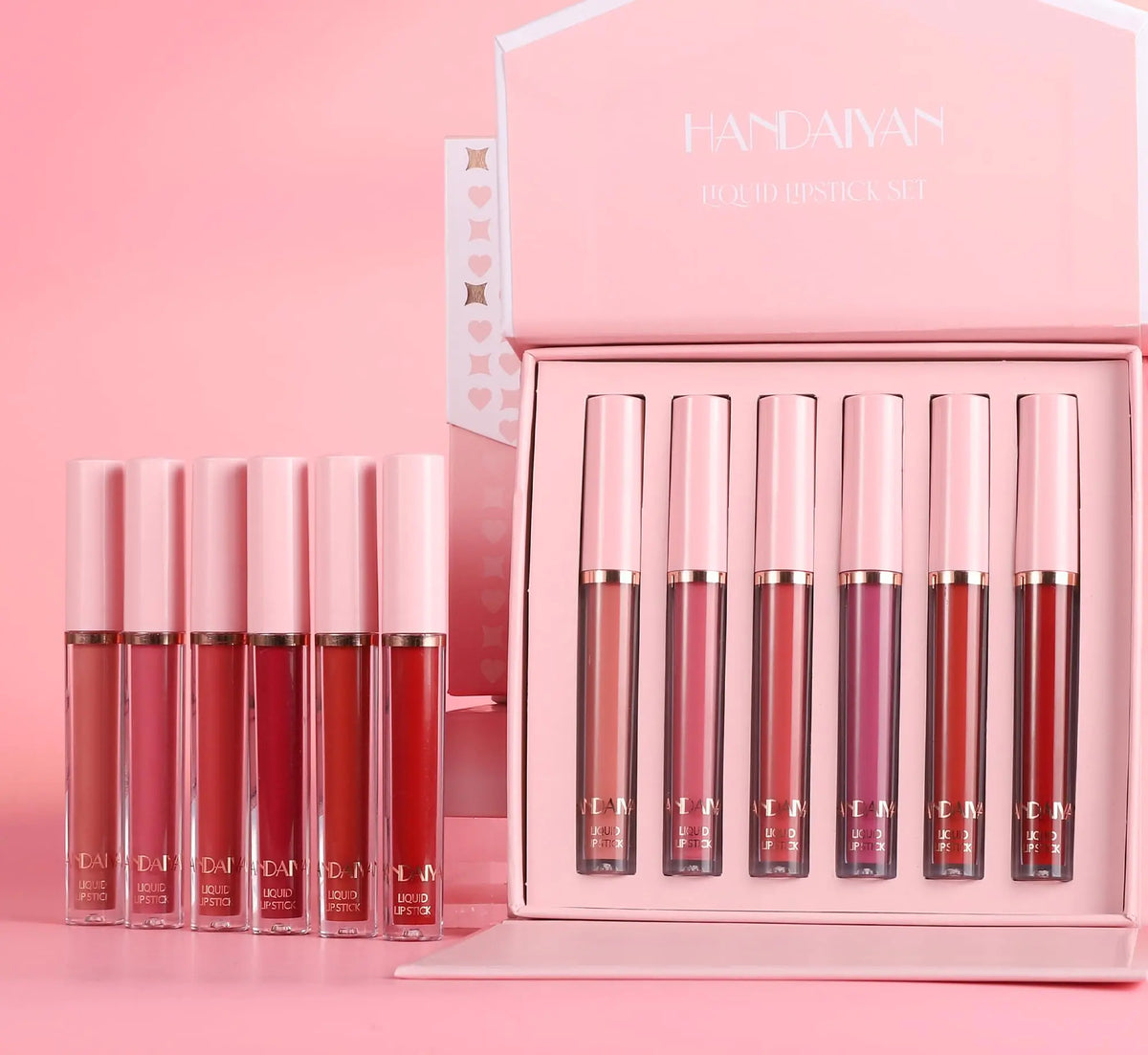 BestLand 6Pcs Matte Liquid Lipstick Makeup Set, Matte liquid Long-Lasting Wear Non-Stick Cup Not Fade Waterproof Lip Gloss (Literary Allure Gift Set B) Literary Allure Gift Set B Rieworkes