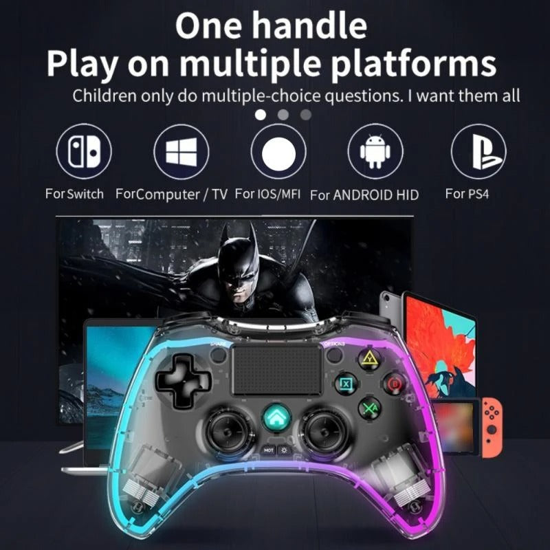 Bluetooth Wireless Transparent PS4 Gamepad Controller Mimarta