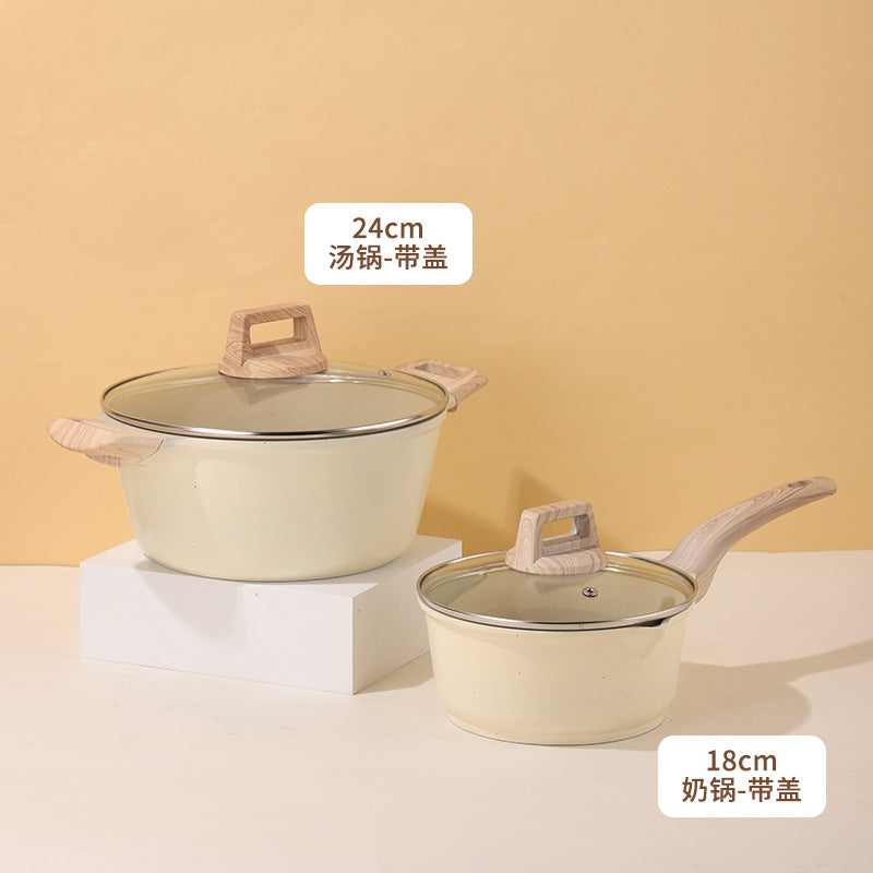 Non-Stick Stone Cookware Set - 4 Pieces for Home Use Mimarta