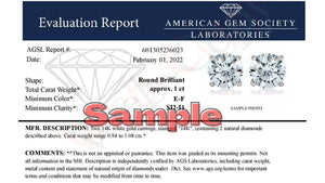 AGS Certified 14K White Gold 1.0 Cttw 4-Prong Set Brilliant Round-Cut Solitaire Diamond Push Back Stud Earrings (E-F Color, SI2-I1 Clarity) Rieworkes