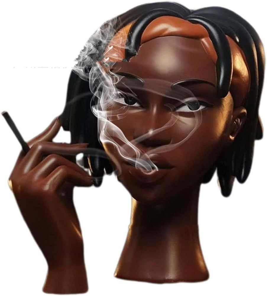 Elegant Black Woman Head Incense Burner Mimarta