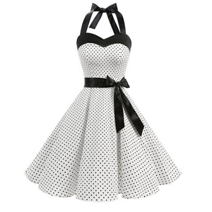 Vintage Polka Dot Strapless Maxi Dress for Women Mimarta