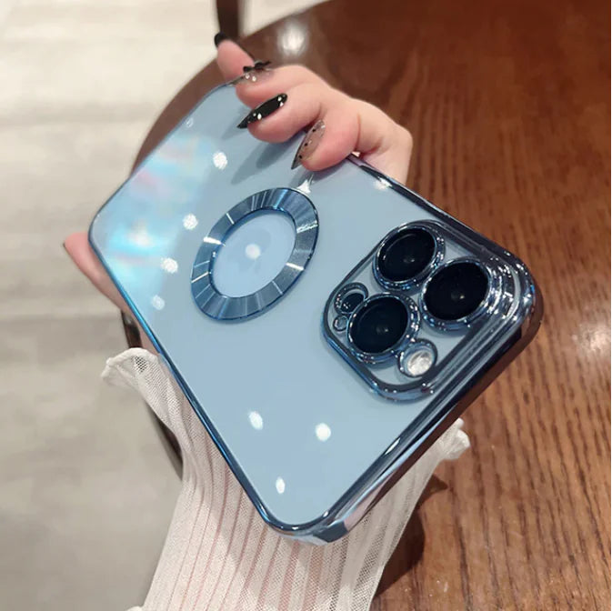 Luxury Plating Logo Hole Case For iPhone Rieworkes