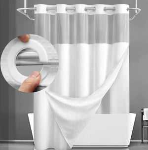 Without Hook Double-Layer Shower Curtain Set Rieworkes