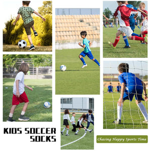 Zando 4 Pairs Kids Soccer Socks Baseball Softball Socks Youth Athletic Socks Boys Girls Knee High Socks 4-10 Years Little Kid 10-12 Years Black*2/White*2 Rieworkes
