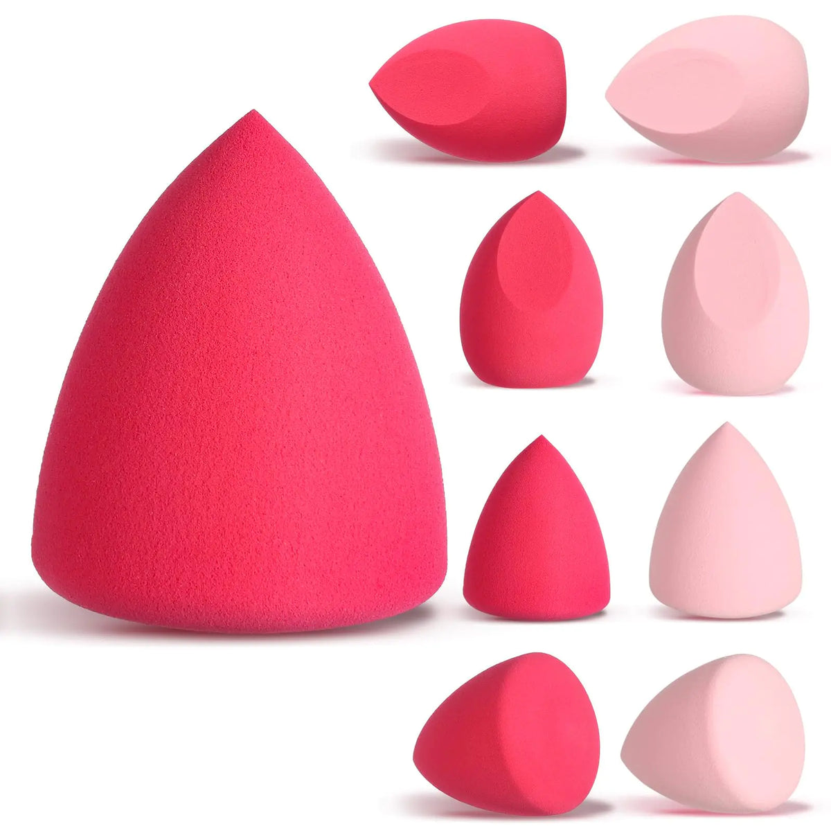8pcs Makeup Sponge Set Professional Blender Sponge Soft Concealer Sponge Facial Makeup Tools for Foundation Liquid Powder for Birthday Party Valentines Day(Pink&Rose Red) Mimarta