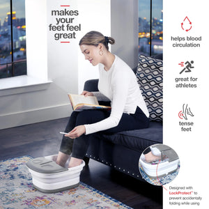 Medical king Foot Spa with Heat and Massage and Jets Includes A Remote Control A Pumice Stone Collapsible Foot Spa Massager with Heat and Massage Bubbles and Vibration Grey Rieworkes