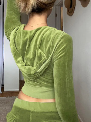 Casual Velvet Winter Jacket for Women with Hood Mimarta