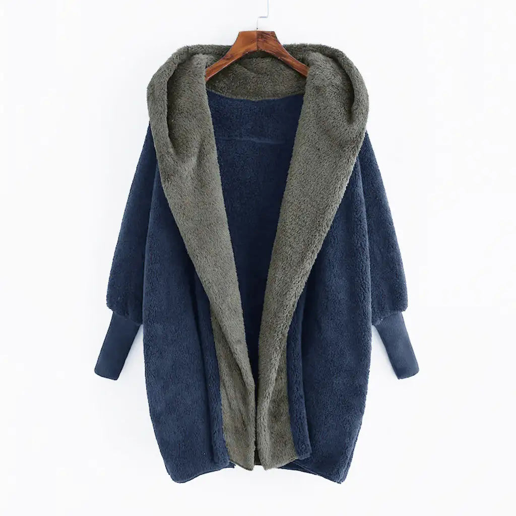 Double-Sided Velvet Hooded Loose Cardigan Coat Rieworkes