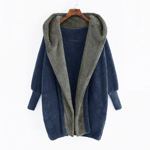 Double-Sided Velvet Hooded Loose Cardigan Coat Rieworkes