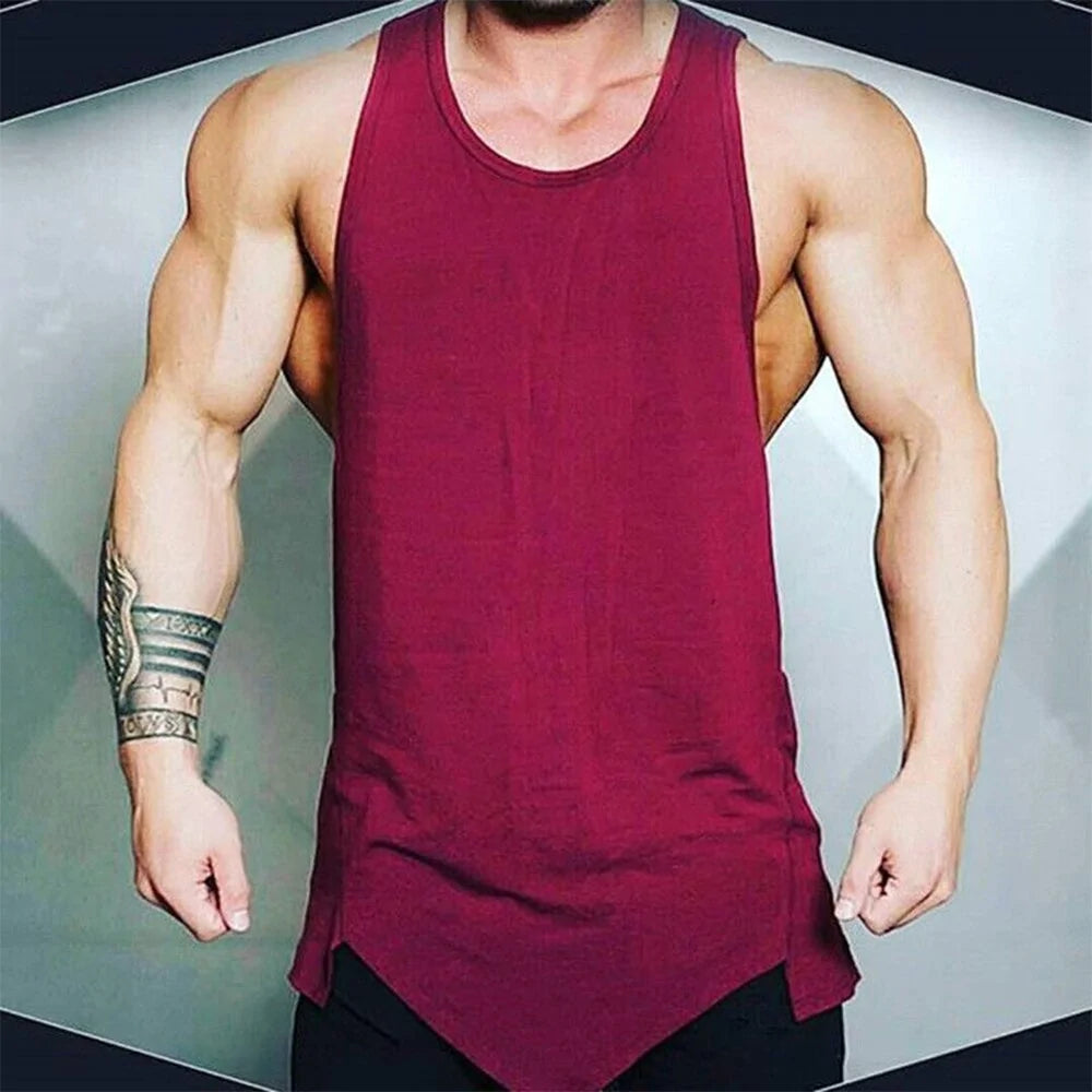 Men's Athletic Gym Fitness Tank Top - Solid Sleeveless Vest Rieworkes