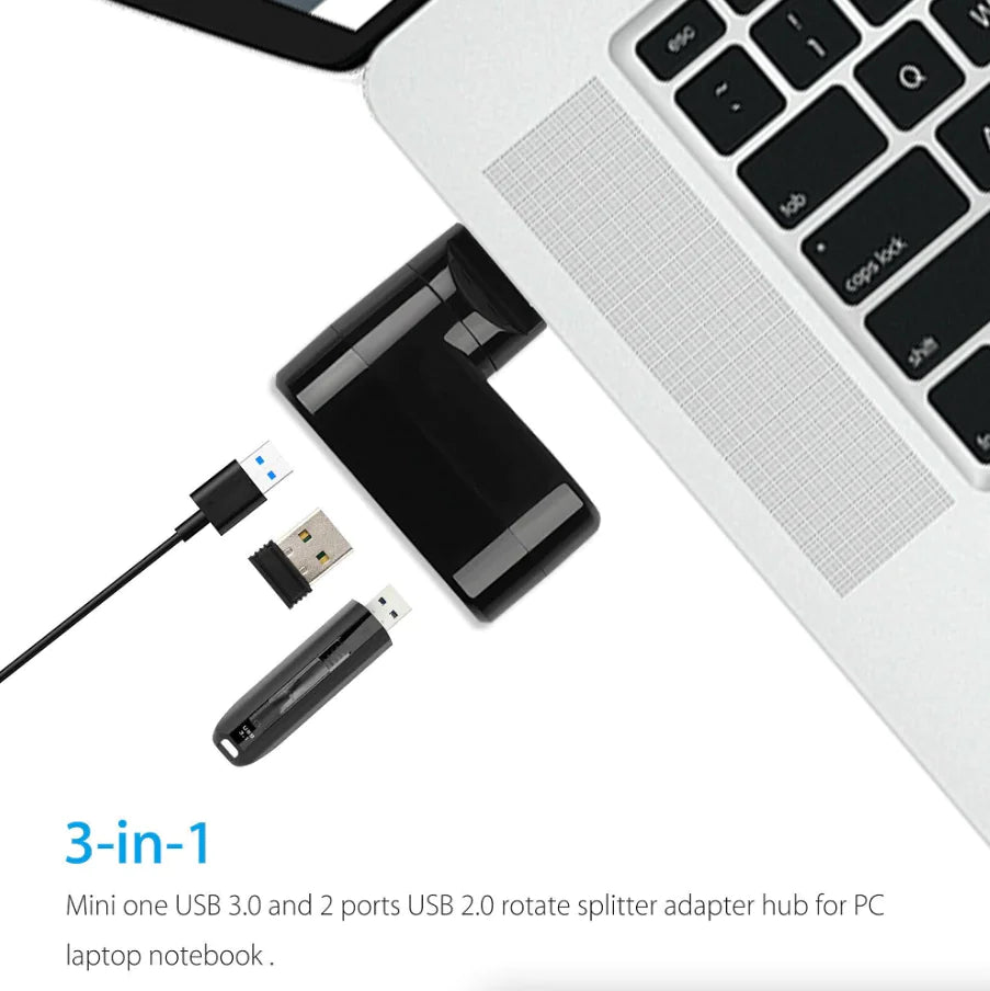 High Speed 3 Port USB 3.0 Multi HUB Splitter Expansion Desktop PC Laptop Adapter Rieworkes