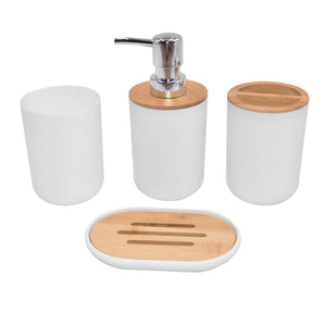 Light Luxury Bamboo Wood Bathroom Set Rieworkes