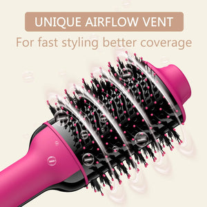 Umeely Hair Dryer Brush Blow Dryer Brush in One Upgraded 4 in 1 Hair Dryer and Styler Volumizer with Negative Ion Anti-frizz Ceramic Titanium Barrel Hot Air Brush Peach Red Rieworkes