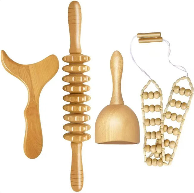 Wooden Anti-Cellulite Hand Massage Roller Set (Multiple Options) Mimarta