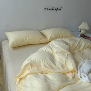 Light Yellow Soft Quilted Bed Sheet Rieworkes