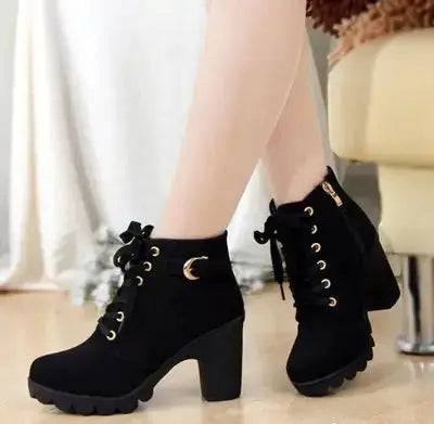Autumn Winter Thick Heeled Woman Boots Rieworkes