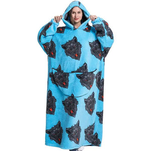 Oversized Long Blanket Hoodie Autumn Winter Fleece Rieworkes