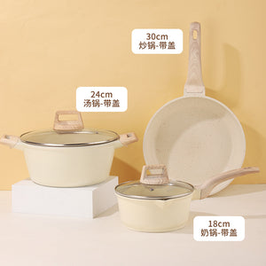 Non-Stick Stone Cookware Set - 4 Pieces for Home Use Mimarta