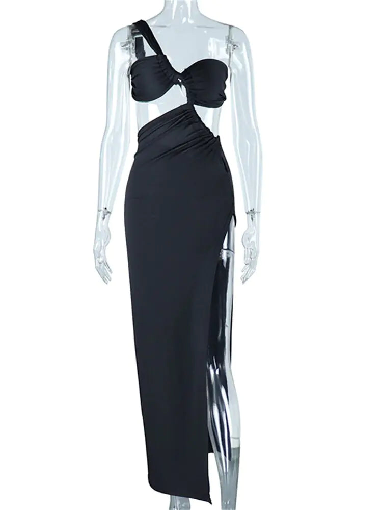 Elegant Vintage Gradient Cut-Out Dress Rieworkes